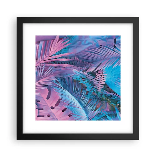 Poster in black frame - Tropics in Pink and Blue - 30x30 cm