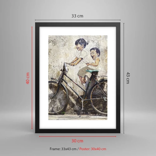 Poster in black frame - True or False? - 30x40 cm