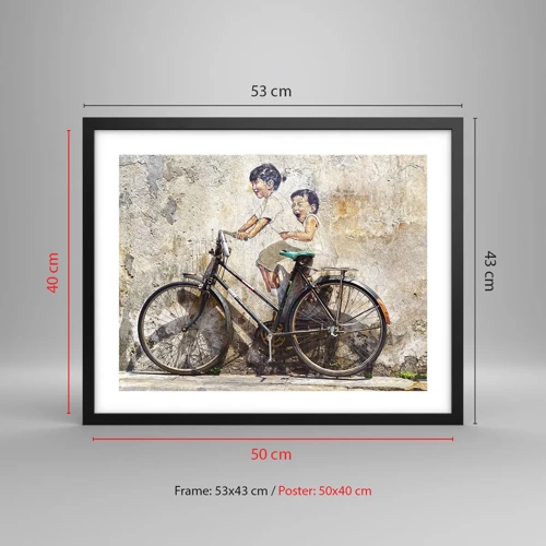 Poster in black frame - True or False? - 50x40 cm