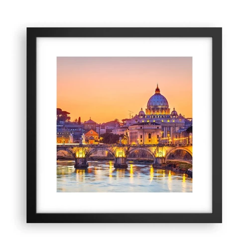 Poster in black frame - Twilight over Eternal City - 30x30 cm