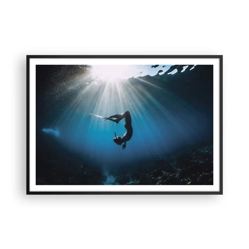 Poster in black frame - Underwater dance - 100x70 cm