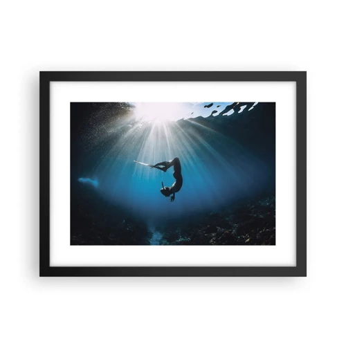 Poster in black frame - Underwater dance - 40x30 cm