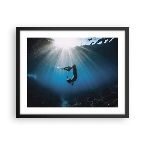 Poster in black frame - Underwater dance - 50x40 cm