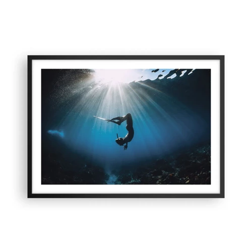 Poster in black frame - Underwater dance - 70x50 cm