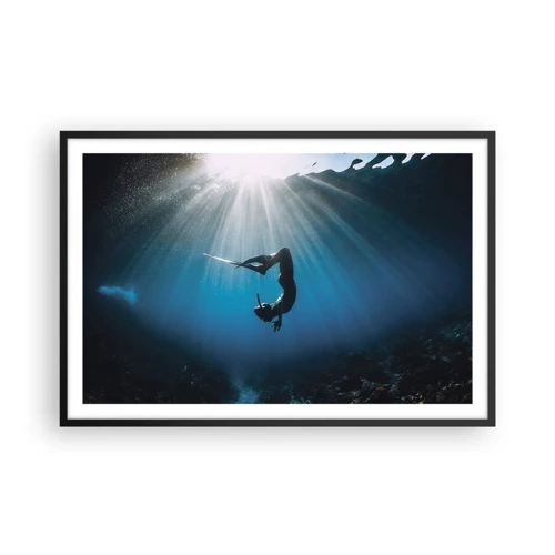 Poster in black frame - Underwater dance - 91x61 cm