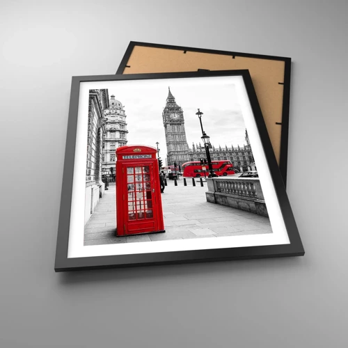 Poster in black frame - Undoubtedly London - 40x50 cm