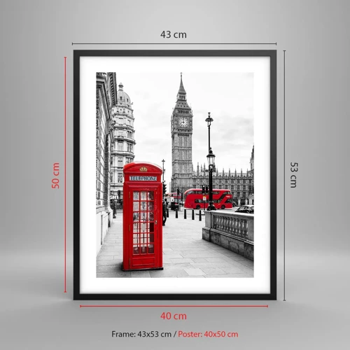 Poster in black frame - Undoubtedly London - 40x50 cm