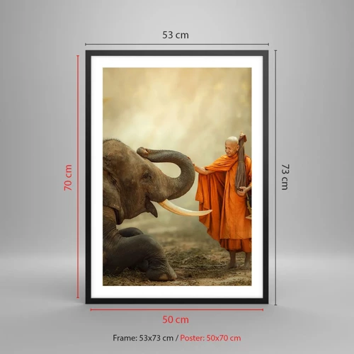 Poster in black frame - Unexpected Meeting - 50x70 cm