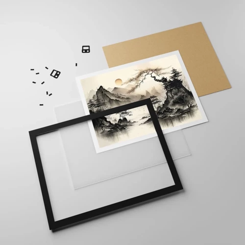 Poster in black frame - Unique Charm of the Orient - 91x61 cm