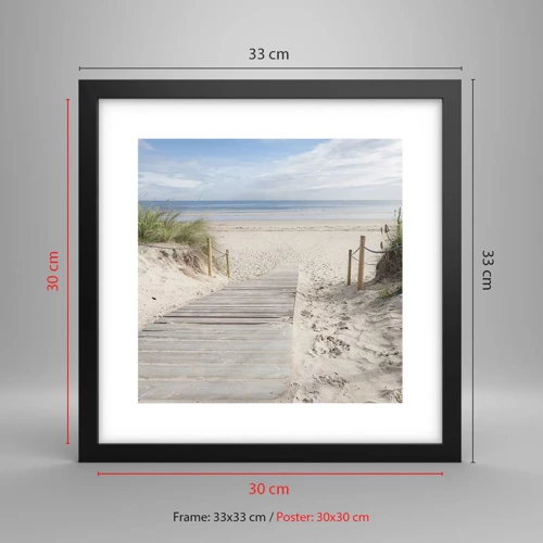 Poster in black frame - Until the Horizon - 30x30 cm