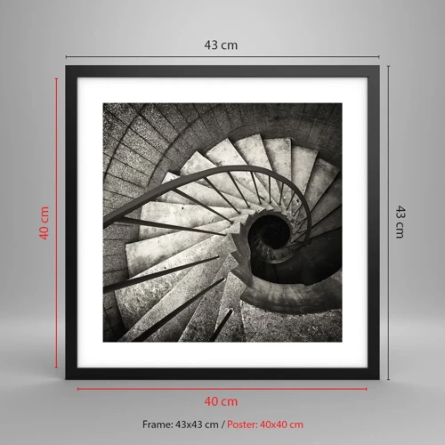 Poster in black frame - Up the Stairs and Down the Stairs - 40x40 cm