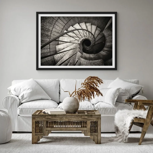 Poster in black frame - Up the Stairs and Down the Stairs - 70x50 cm