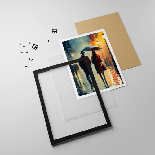 Poster in black frame - Urban Love Story - 30x40 cm