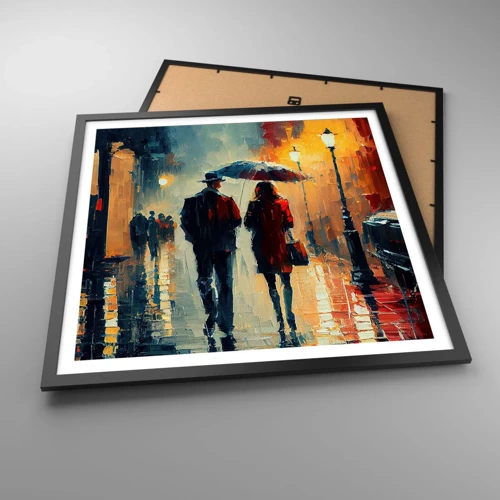 Poster in black frame - Urban Love Story - 60x60 cm