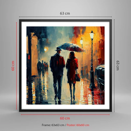 Poster in black frame - Urban Love Story - 60x60 cm