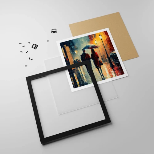 Poster in black frame - Urban Love Story - 60x60 cm