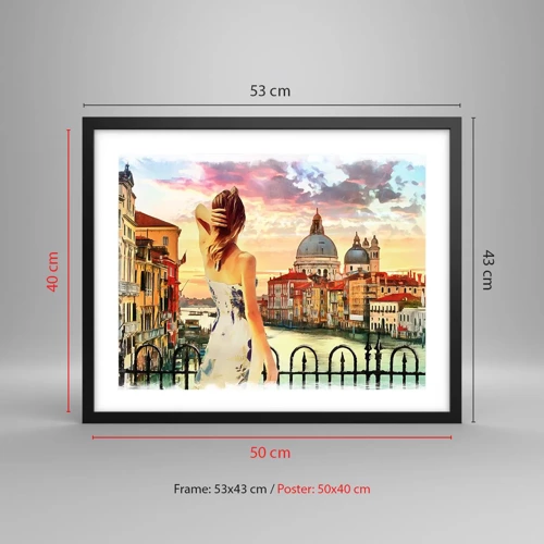 Poster in black frame - Venice Adventure - 50x40 cm