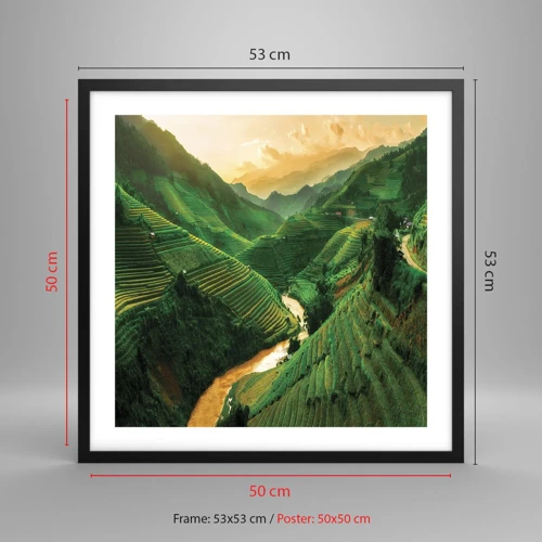 Poster in black frame - Vietnamese Valley - 50x50 cm