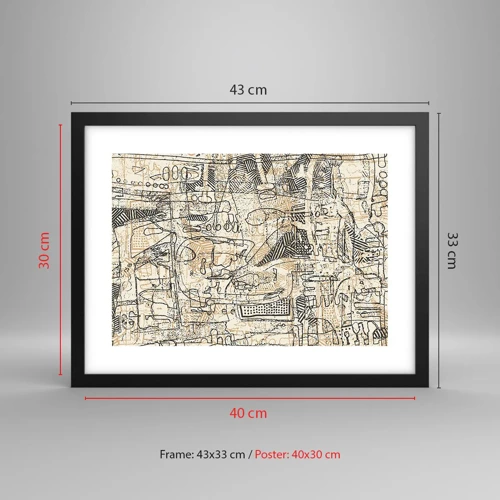 Poster in black frame - Waiting to Be Decoded - 40x30 cm