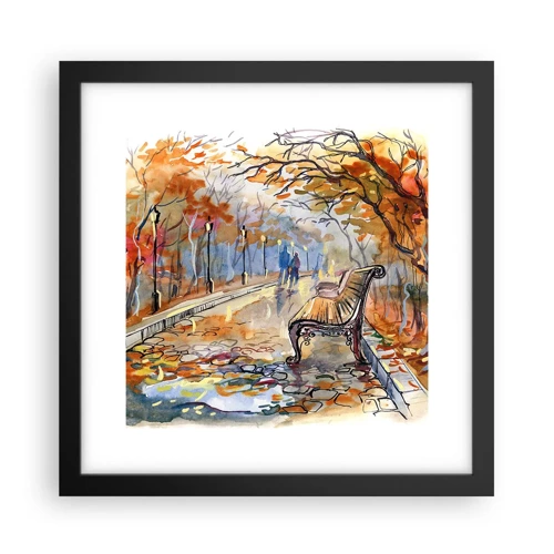 Poster in black frame - Walking together into Autumn - 30x30 cm