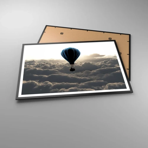 Poster in black frame - Wanderer above Clouds - 100x70 cm