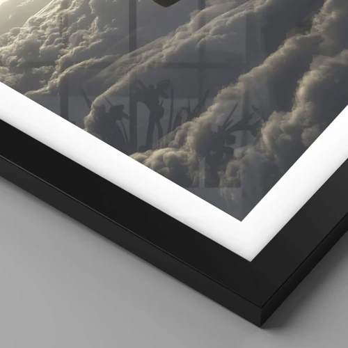 Poster in black frame - Wanderer above Clouds - 100x70 cm