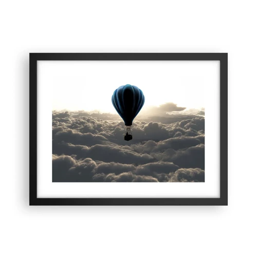 Poster in black frame - Wanderer above Clouds - 40x30 cm