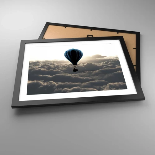 Poster in black frame - Wanderer above Clouds - 40x30 cm