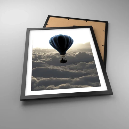 Poster in black frame - Wanderer above Clouds - 40x50 cm