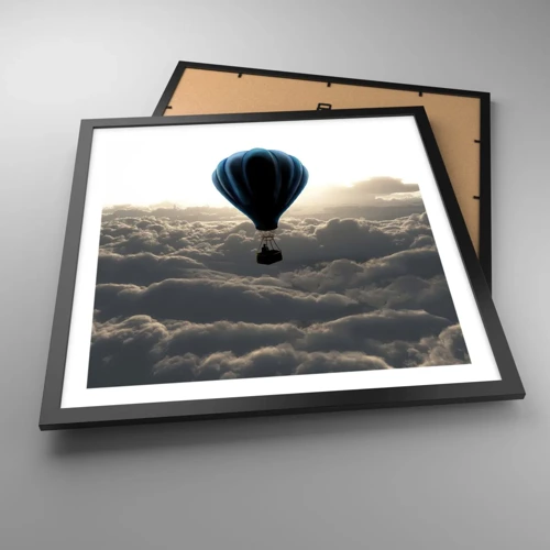 Poster in black frame - Wanderer above Clouds - 50x50 cm