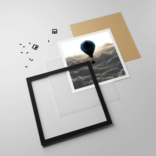 Poster in black frame - Wanderer above Clouds - 50x50 cm