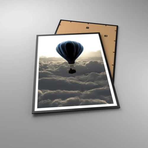 Poster in black frame - Wanderer above Clouds - 70x100 cm