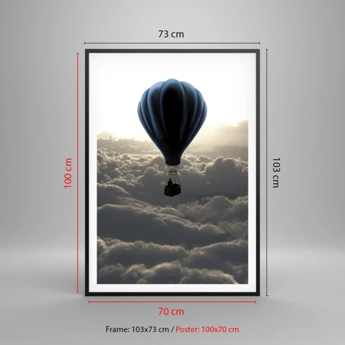 Poster in black frame - Wanderer above Clouds - 70x100 cm