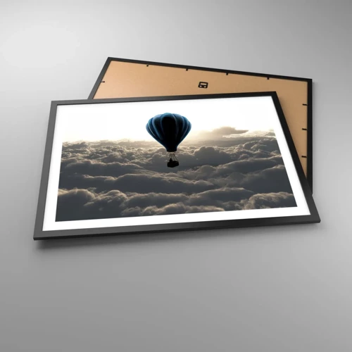Poster in black frame - Wanderer above Clouds - 70x50 cm