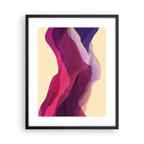 Poster in black frame - Waves of Purple - 40x50 cm