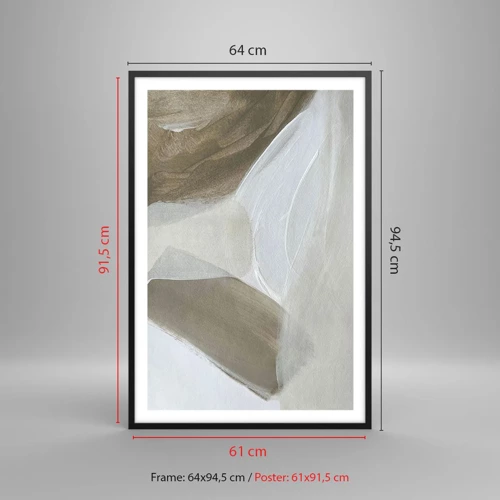 Poster in black frame - Waves of White - 61x91 cm