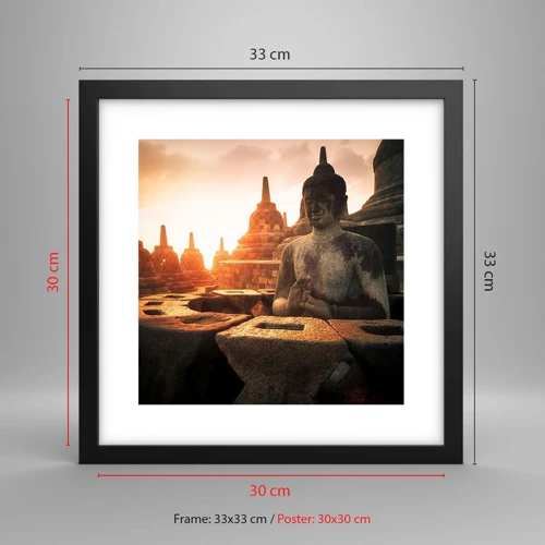 Poster in black frame - Weather of Great Wisdom - 30x30 cm