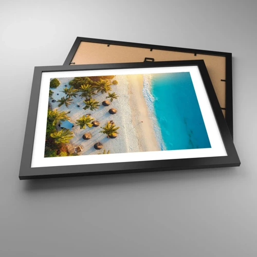 Poster in black frame - Welcome to Paradise - 40x30 cm