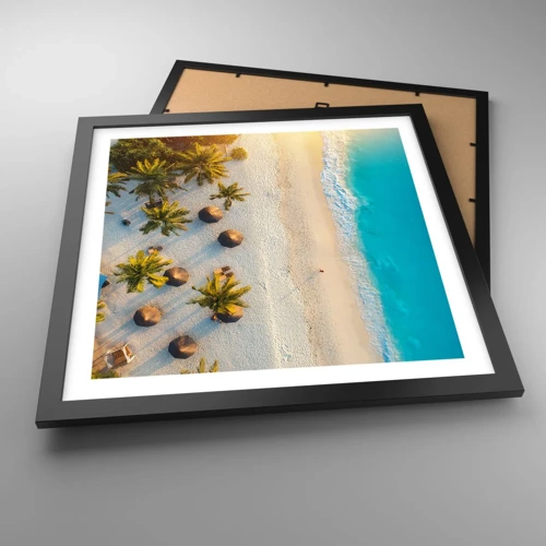 Poster in black frame - Welcome to Paradise - 40x40 cm