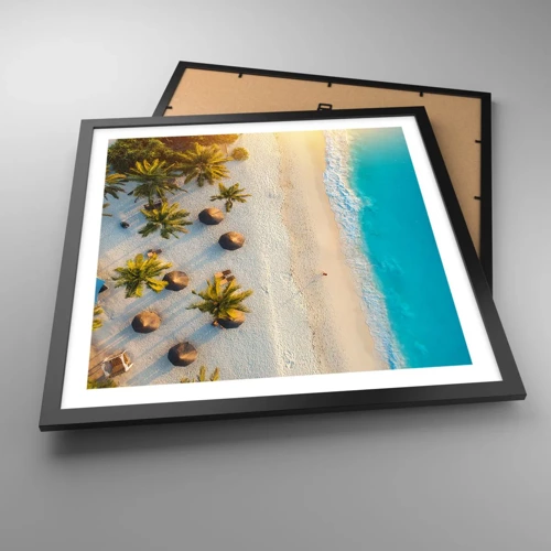 Poster in black frame - Welcome to Paradise - 50x50 cm