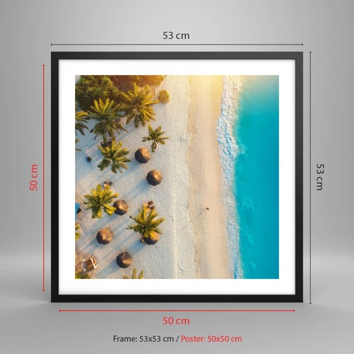 Poster in black frame - Welcome to Paradise - 50x50 cm