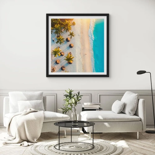 Poster in black frame - Welcome to Paradise - 50x50 cm