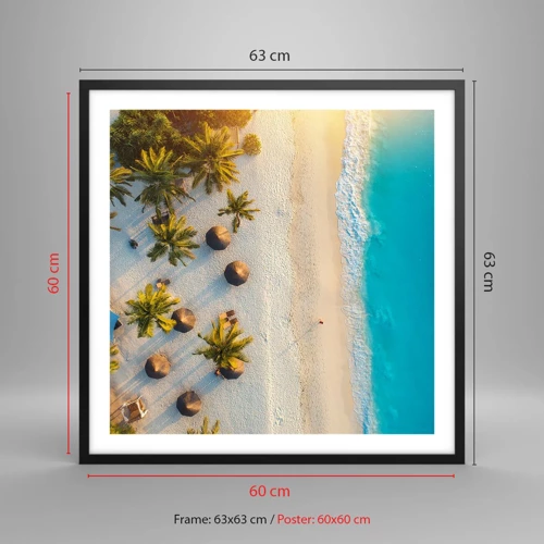 Poster in black frame - Welcome to Paradise - 60x60 cm