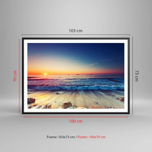 Poster in black frame - What Is behind the Horizon? - 100x70 cm