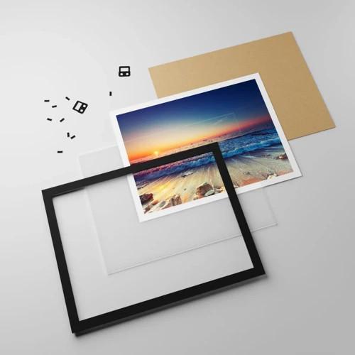 Poster in black frame - What Is behind the Horizon? - 100x70 cm