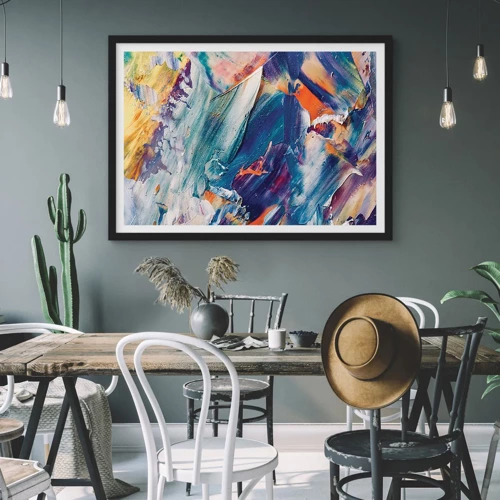 Poster in black frame - Whirlwind of Colour - 100x70 cm