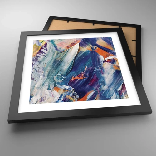 Poster in black frame - Whirlwind of Colour - 30x30 cm