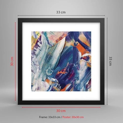 Poster in black frame - Whirlwind of Colour - 30x30 cm