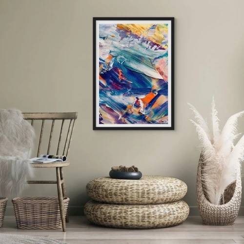 Poster in black frame - Whirlwind of Colour - 30x40 cm