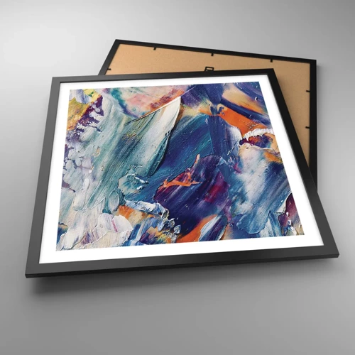 Poster in black frame - Whirlwind of Colour - 50x50 cm